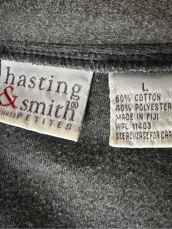 Hasting & Smith Petites Charcoal Gray V-Neck Cardigan w/ Pockets | Petite L - Picture 5 of 5